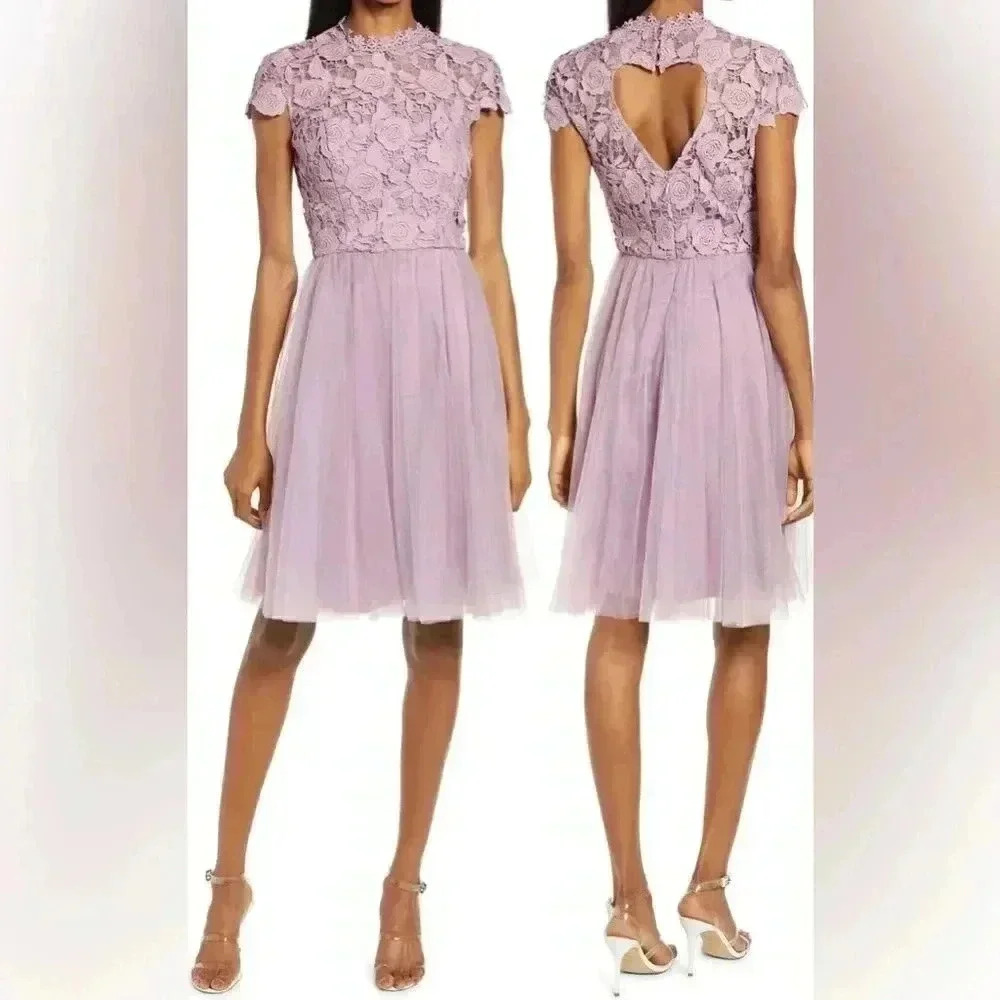 606. Chi Chi London Lace Bodice Bridesmaid Dress size 12